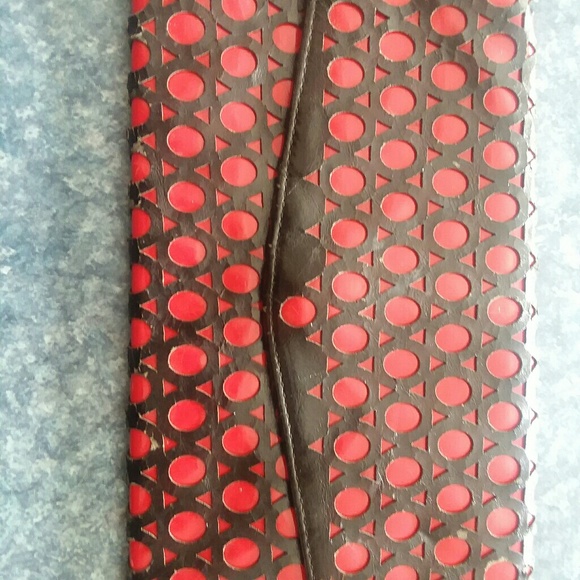 Red and Black Envelope Clutch - Picture 1 of 1